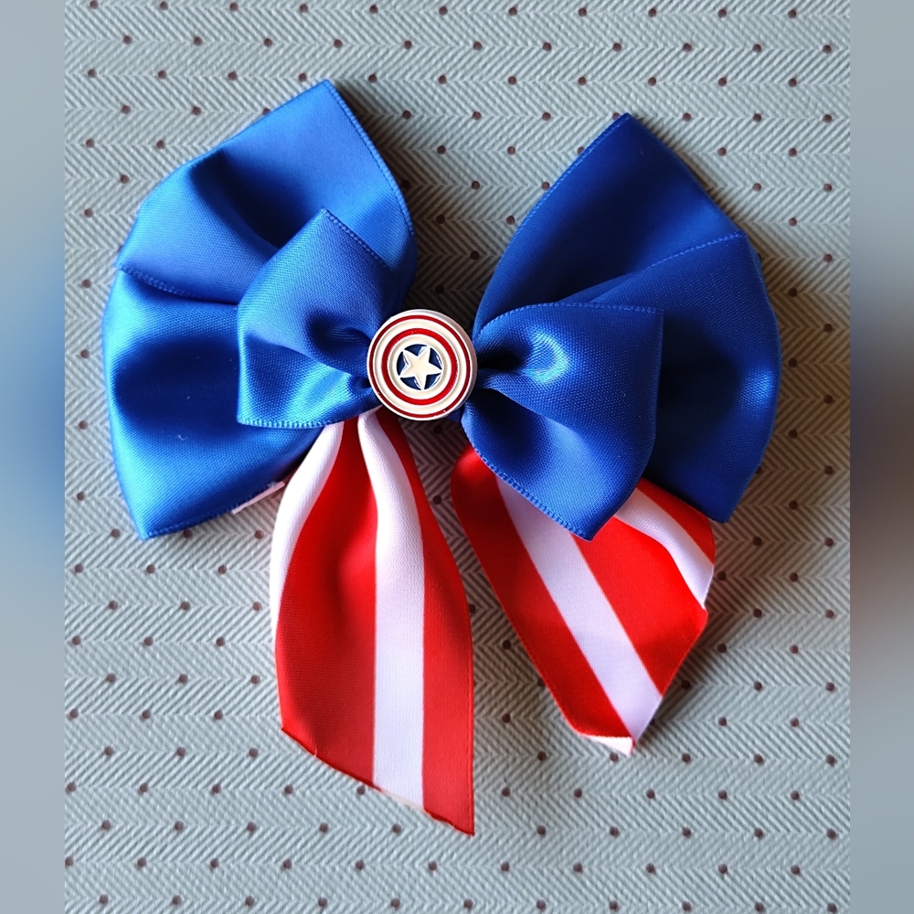 3/$20💗Bioworld Marvel Captain America Hair Bow Brooch Pin Combo NEW